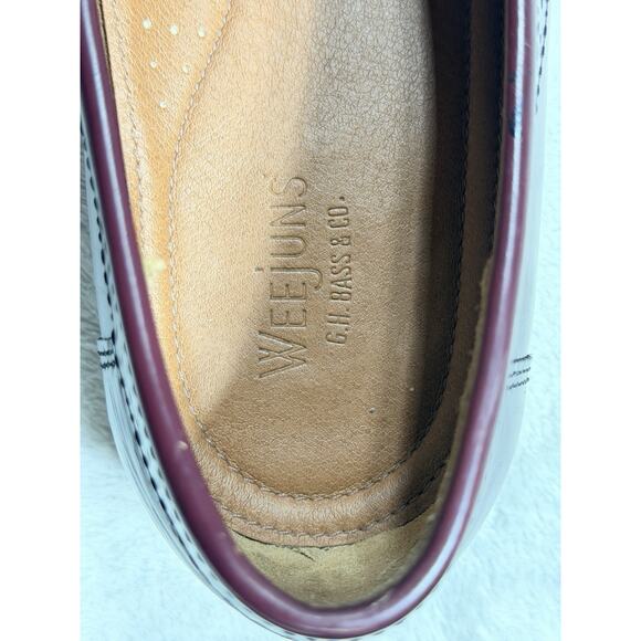 GH Bass Weejuns Layton Burgundy Leather Kiltie Tassel Loafers 10.5D main image 9